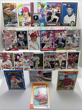 Phillies Mike Schmidt vintage lot of 22 80’ Tug McGraw -Lenny Dykstra/John Kruk